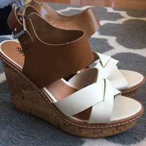White & tan wedges